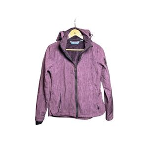Free Country Womens Purple Herringbone Fleece Lined Hooded Jacket Size S M